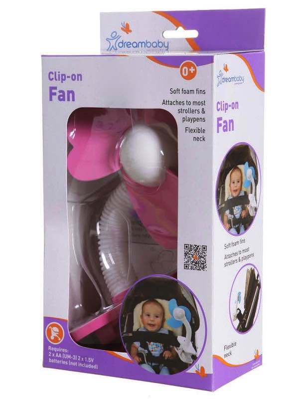 Pink+Black Stroller Fan Cambond Clip On Battery Operated Fan With 3 Adjustable Speed ，Bundle 