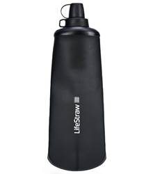 LifeStraw Peak 1L Collapsible Squeeze Bottle with Filter - Dark Grey