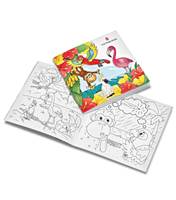 Set includes adventure-filled colouring book