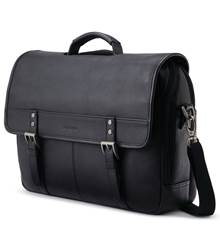 Samsonite Classic Leather Flapover 15.6" Laptop Bag - Black