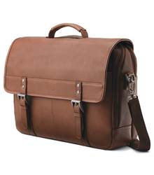 Samsonite Classic Leather Flapover 15.6" Laptop Bag - Cognac