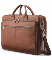 Samsonite Classic Leather Toploader 15.6" Laptop Bag -  Cognac