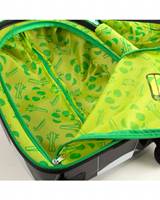 Main compartment features a zippered fabric divider for organisation