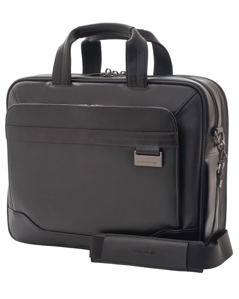 Samsonite : Savio Leather IV - Laptop Briefcase - Black by Samsonite Luggage (80442-1041)