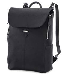 Samsonite Women Executive Leather 15.6" Laptop Flap Backpack - Black