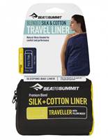 Sea to Summit Travel Sleep Liner : Silk and Cotton Traveller with Pillow Insert - Navy