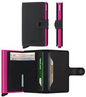 Secrid Miniwallet Compact RFID Wallet - Matte Black / Fuchsia