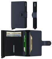 Secrid Miniwallet Compact Wallet - Matte Leather - Night Blue
