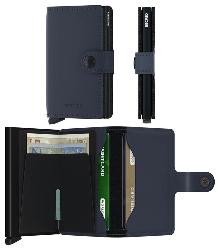  Secrid Miniwallet - Compact Wallet - Matte Leather - Night Blue