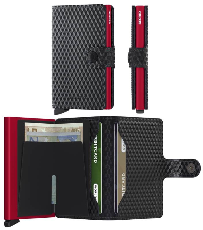 Secrid Miniwallet Cubic - Compact Wallet - Black / Red