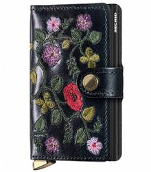 Secrid Premium Miniwallet Compact RFID Wallet - Stitch Floral Black