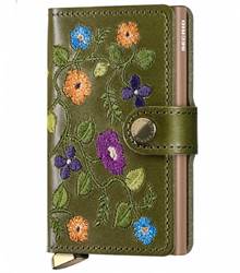 Secrid Premium Miniwallet Compact RFID Wallet - Stitch Floral Olive