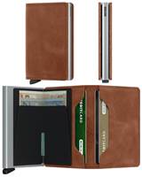 Secrid Slimwallet Compact Wallet - Vintage Leather - Cognac/Silver
