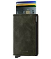 Secrid Slimwallet Compact Wallet - Vintage Leather - Olive Black