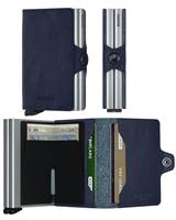 Secrid Twinwallet Compact Wallet - Veg Tanned - Navy/Silver