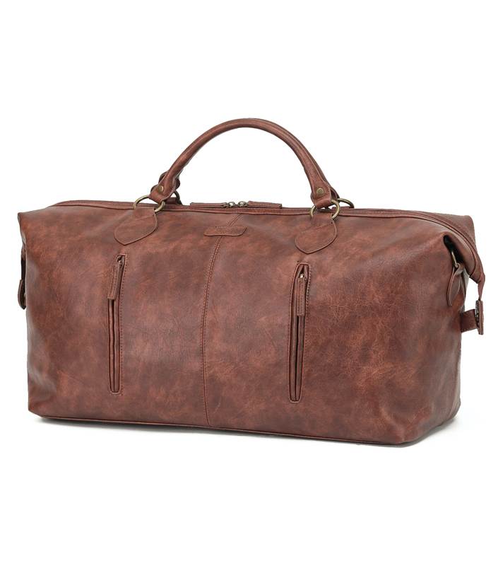 Tosca Vegan Leather Duffle Bag - Large - Brown