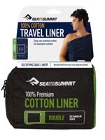 Sea to Summit Travel Sleep Liner : Cotton Double Extra Wide - Navy
