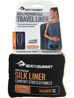 Sea to Summit Travel Sleep Liner - Silk Liner Stretch Mummy with Hood - Navy