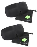 Travelrest Eclipse Tranquility Sleep Mask and Ear Plugs Kit - Black (2 Pack)