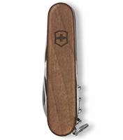 Swiss made pocket knife with 10 functions and elegant walnut wood scales